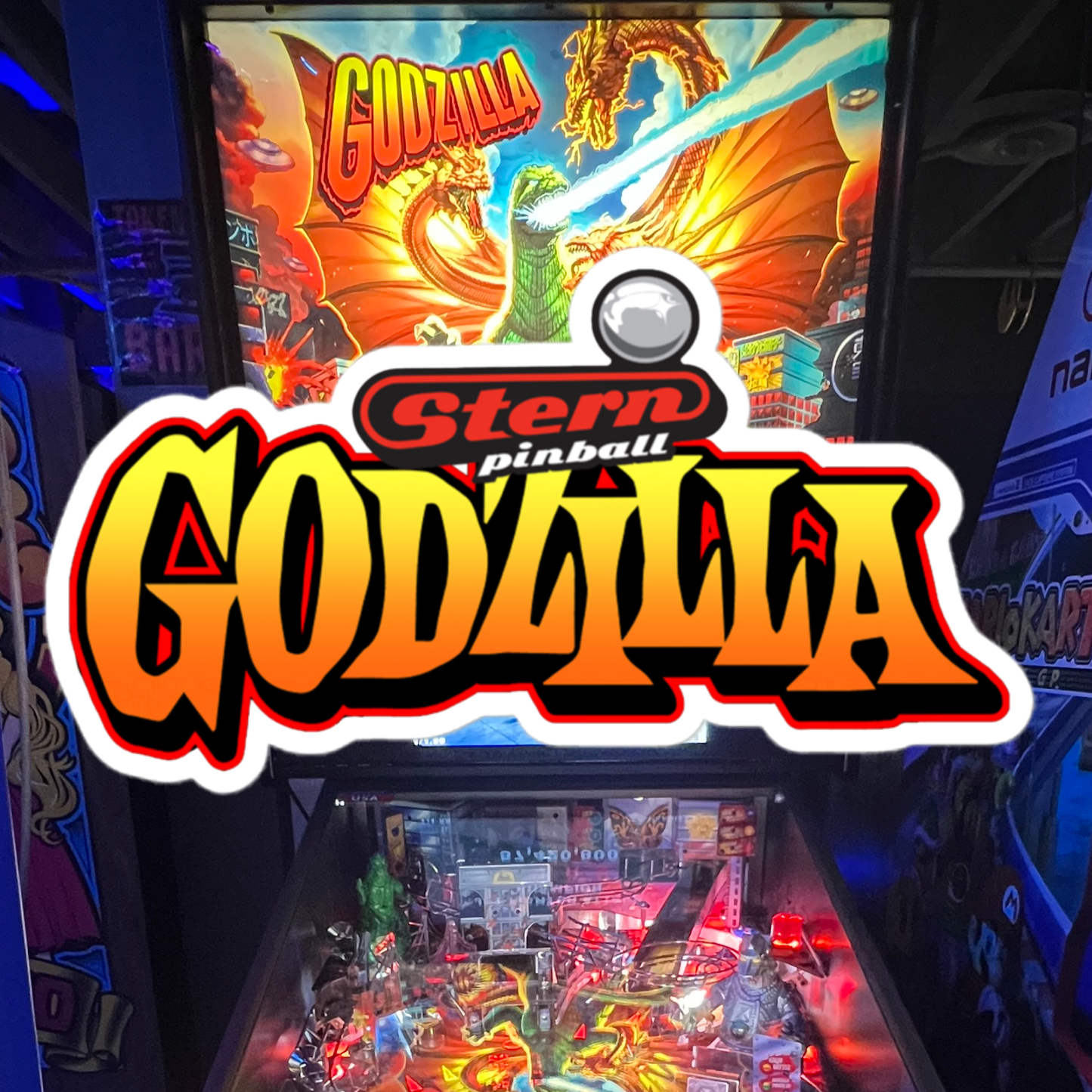 Godzilla Pinball Logo Sticker