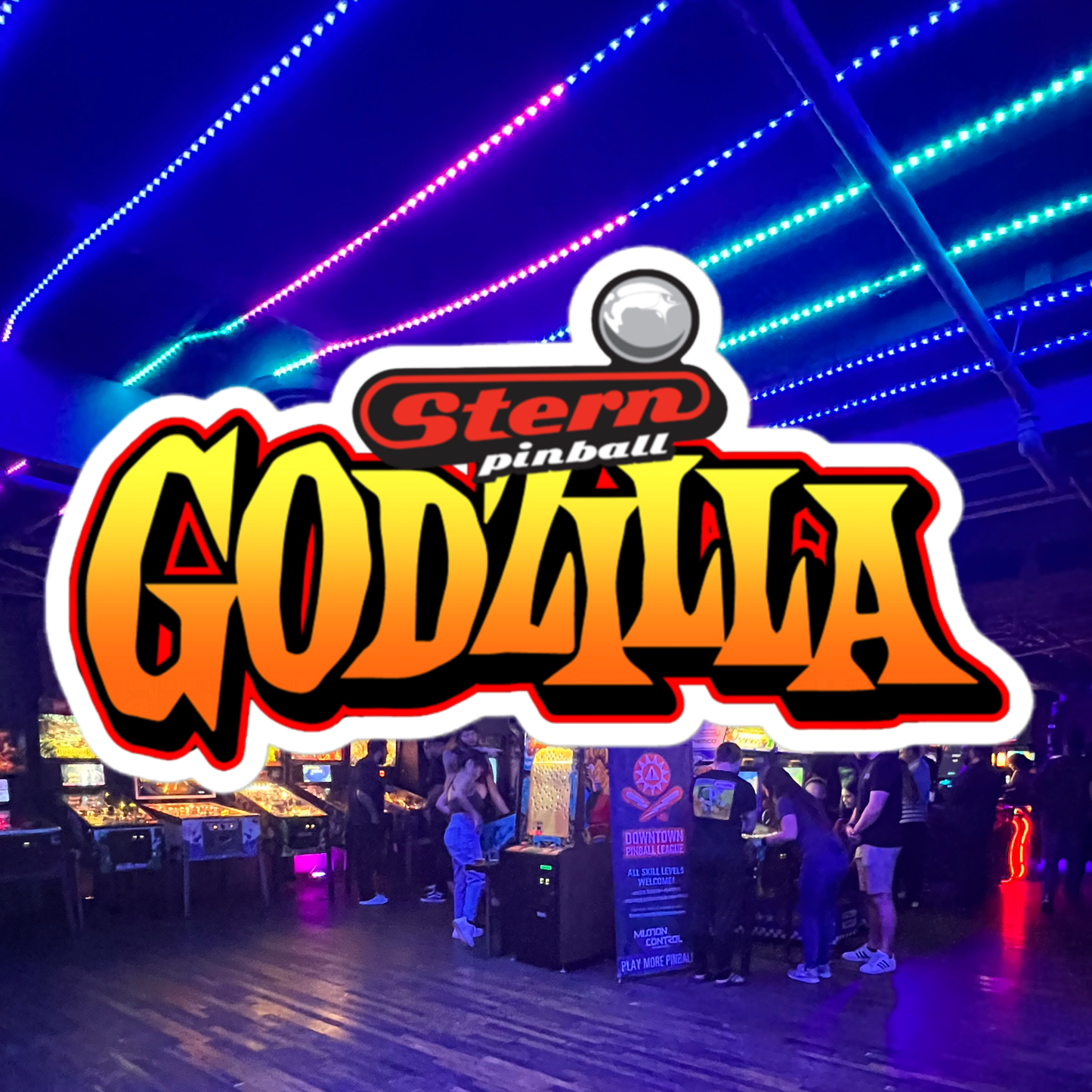 Godzilla Pinball Logo Sticker